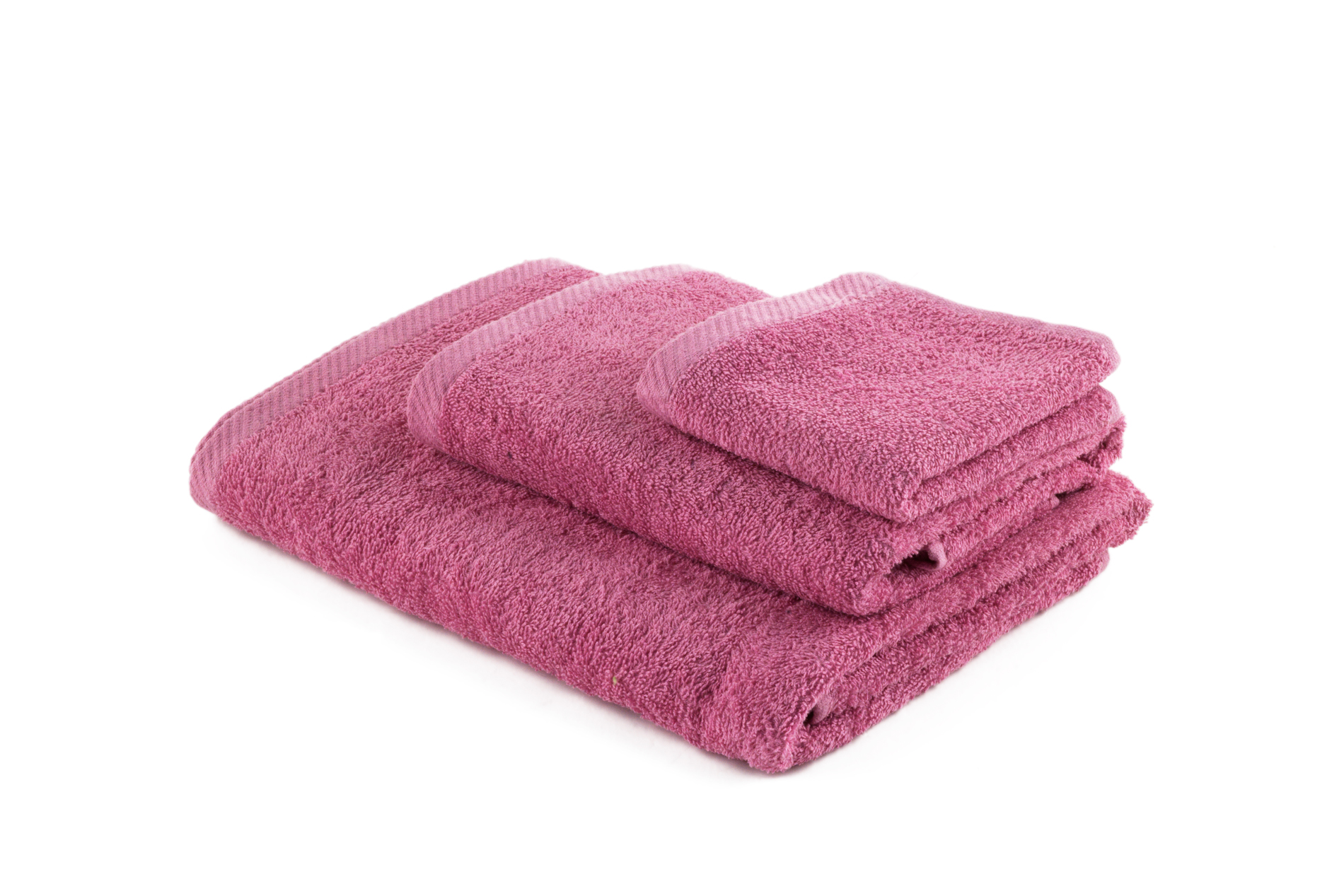 Juego de toallas 3 piezas para baño. Tejido 100% algodón de calidad premium  peso de 400gr.Color Malva – novotextil