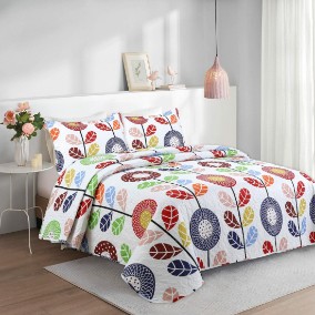 NOVOTEXTIL Colcha Estampada para Cama Individual(90 y 105). Tejido Fino Temporada Primavera/Verano con Colores Vivos; Interior 100% Algodón, Exterior 100% Microfibra. Una Funda de cojín incluida(50x70) - ✅ Entrega 24/72h a toda españa - Amberes