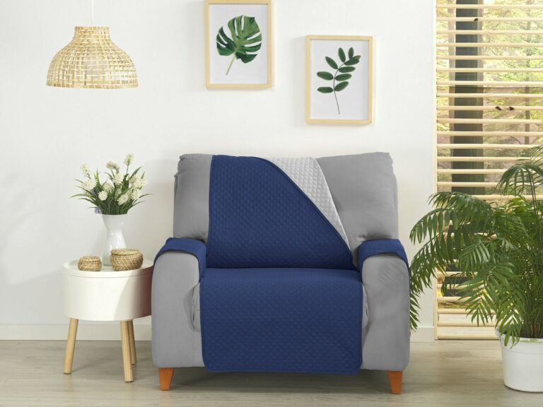 Fundas Sofá Ajustables Universales 1, 2, 3 Plazas y Chaise Longue, Protector Cubre Sofá Antimanchas y Resistente, Ideales para Mascotas y Decoración Hogar - ✅ Entrega 24/72h a toda españa - Marino/Gris