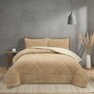 NOVOTEXTIL Edredón Invierno Sherpa Cama 90 hasta 150 Extra Grueso 560gr/m2 Efecto Borreguito - Edredón Suave, Cálido y Transpirable con 1 o 2 Fundas Almohada (50x70) - ✅ Entrega 24/72h a toda españa - Kaunas