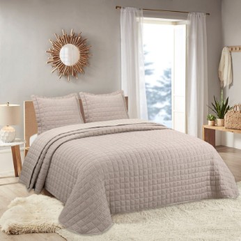 NOVOTEXTIL HOGAR Colcha Primavera/Verano con diseño Artesanal Colores Lisos para Cama de Matrimonio(135, 150 y 180/200). Exterior 50% Algodón 50% Poliéster. Interior 100% Algodón - ✅ Entrega 24/72h a toda españa - Mauiricio