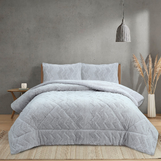 NOVOTEXTIL Edredón Invierno Sherpa Cama 90 hasta 150 Extra Grueso 560gr/m2 Efecto Borreguito - Edredón Suave, Cálido y Transpirable con 1 o 2 Fundas Almohada (50x70) - ✅ Entrega 24/72h a toda españa - Norwish Gris