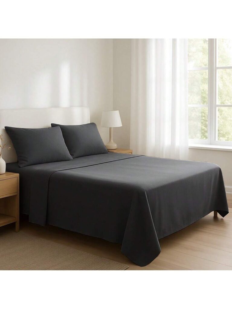 Novotextil - Sábana Encimera de Microfibra de Poliéster Lisa y Suave 75 g/m² - Tacto Sedoso, Ligera y Transpirable - Ideal para Primavera y Verano - Fácil Lavado, Secado Rápido y Sin Planchado - Ropa de Cama Disponible en Varios Colores y Tamaños ✅ Entrega 24/72h a toda España - Negro