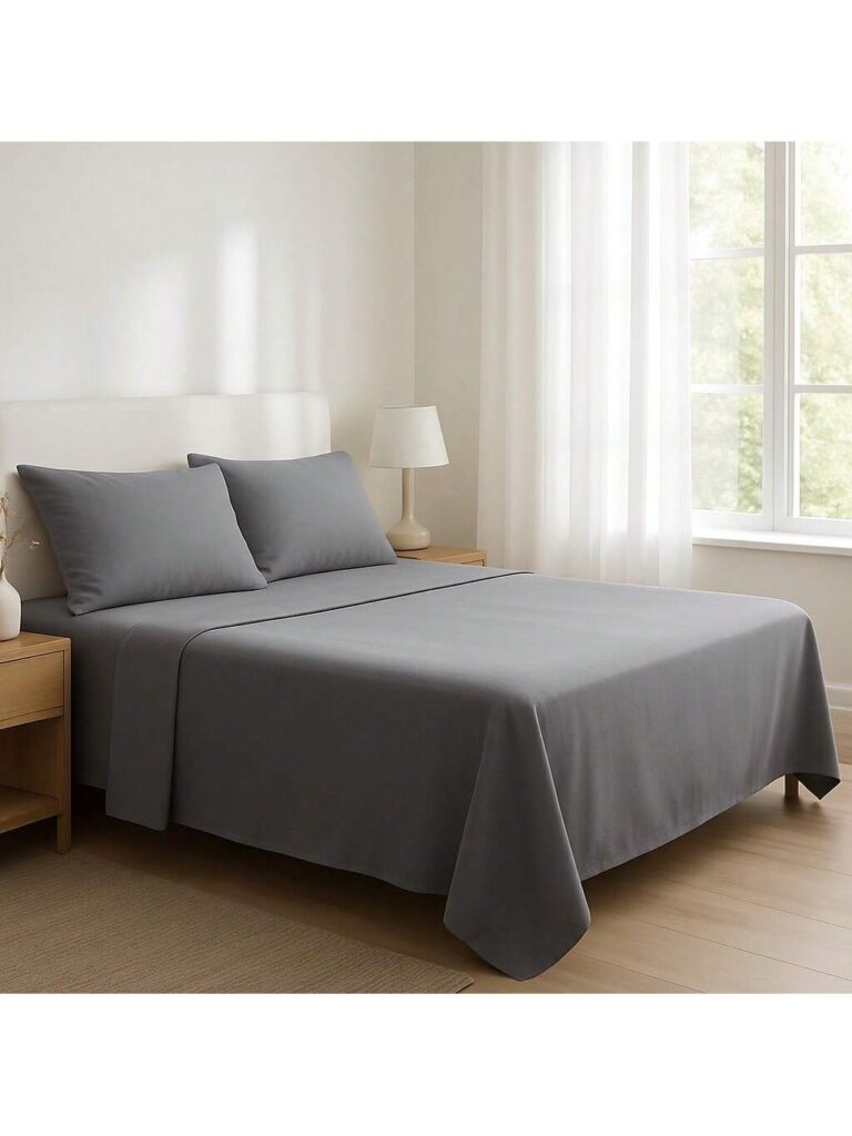 Novotextil - Sábana Encimera de Microfibra de Poliéster Lisa y Suave 75 g/m² - Tacto Sedoso, Ligera y Transpirable - Ideal para Primavera y Verano - Fácil Lavado, Secado Rápido y Sin Planchado - Ropa de Cama Disponible en Varios Colores y Tamaños ✅ Entrega 24/72h a toda España - Gris