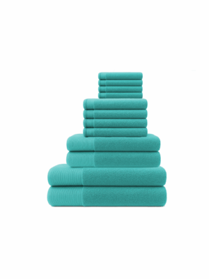 NOVOTEXTIL – Juego de Toallas Baño 12 Piezas – 2 Toallas Grandes (100x150 cm) + 2 Ducha (70x140 cm) + 4 Lavabo (50x100 cm) + 4 Bidé (30x50 cm) – Algodón 100% 480 g/m² – Toallas Suaves, Absorbentes y Resistentes – Set Completo para Baño   Entrega rápida 24/72h a toda España