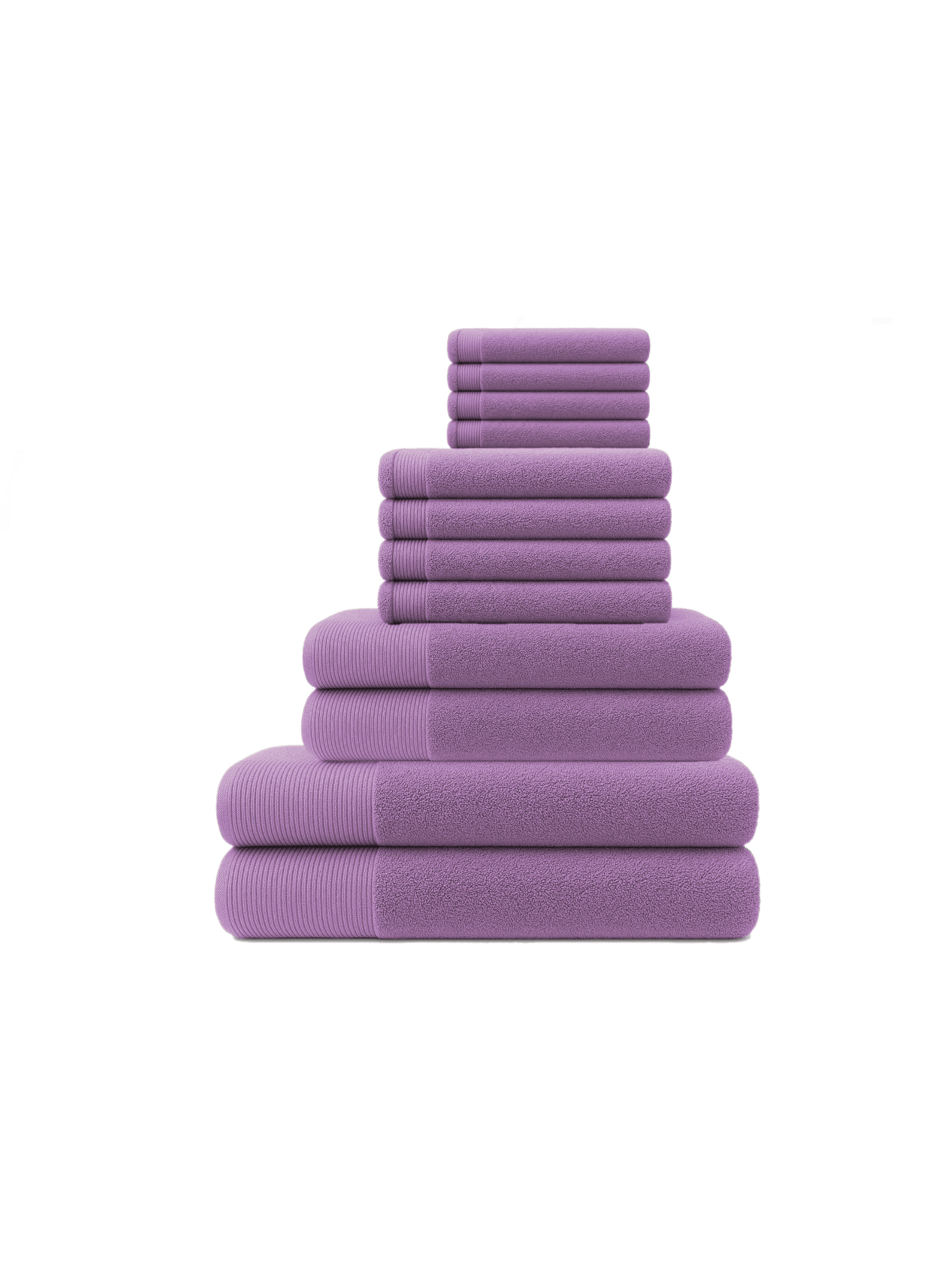 NOVOTEXTIL – Juego de Toallas Baño 12 Piezas – 2 Toallas Grandes (100x150 cm) + 2 Ducha (70x140 cm) + 4 Lavabo (50x100 cm) + 4 Bidé (30x50 cm) – Algodón 100% 480 g/m² – Toallas Suaves, Absorbentes y Resistentes – Set Completo para Baño   Entrega rápida 24/72h a toda España - Lila