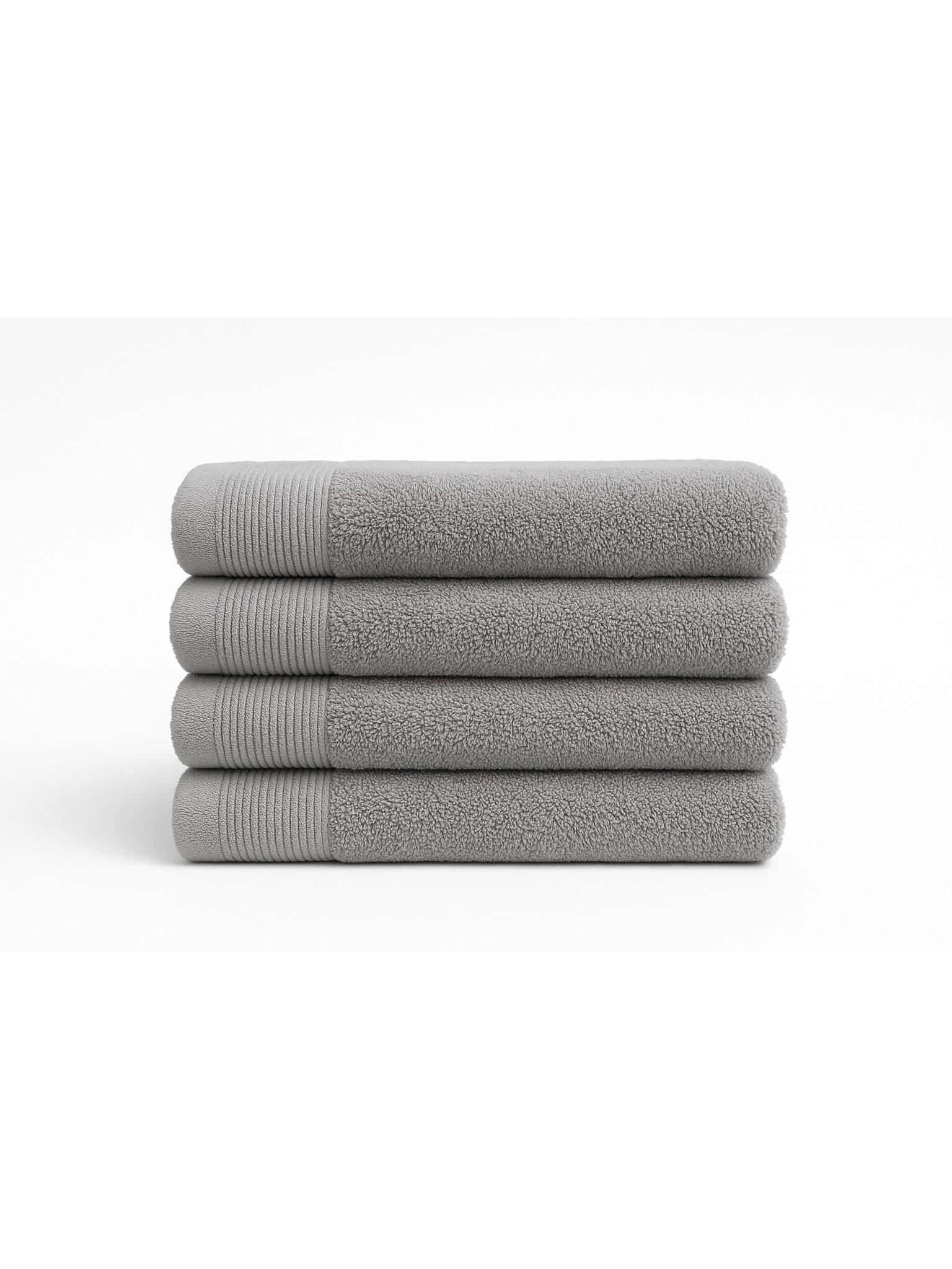 NOVOTEXTIL – Pack 4 Toallas de Algodón 100% Premium – Elige 4 Toallas de Mano (50x100 cm) o 4 Toallas de Cara/Bidé (30x50 cm) – Alta Suavidad y Gran Absorción – Textil Duradero para Baño, Lavabo o Aseo – Varios Colores Elegantes   Entrega rápida 24/72h a toda España - Gris