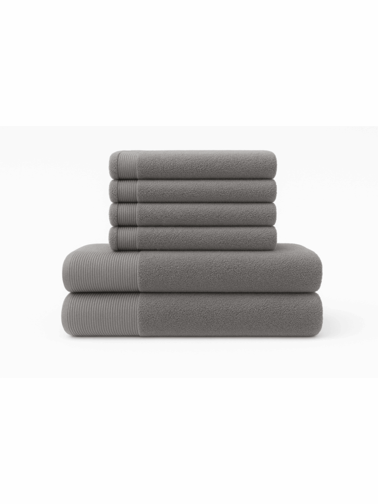 NOVOTEXTIL – Pack 6 Toallas de Baño Algodón 100% – Elige 2 Toallas Grandes (100x150 cm) + 4 Mano (50x100 cm) o 2 Toallas Ducha (70x140 cm) + 4 Bidé (30x50 cm) – Suaves, Absorbentes y Resistentes – Colores Elegantes para Baño Moderno   Entrega rápida 24/72h a toda España - Gris