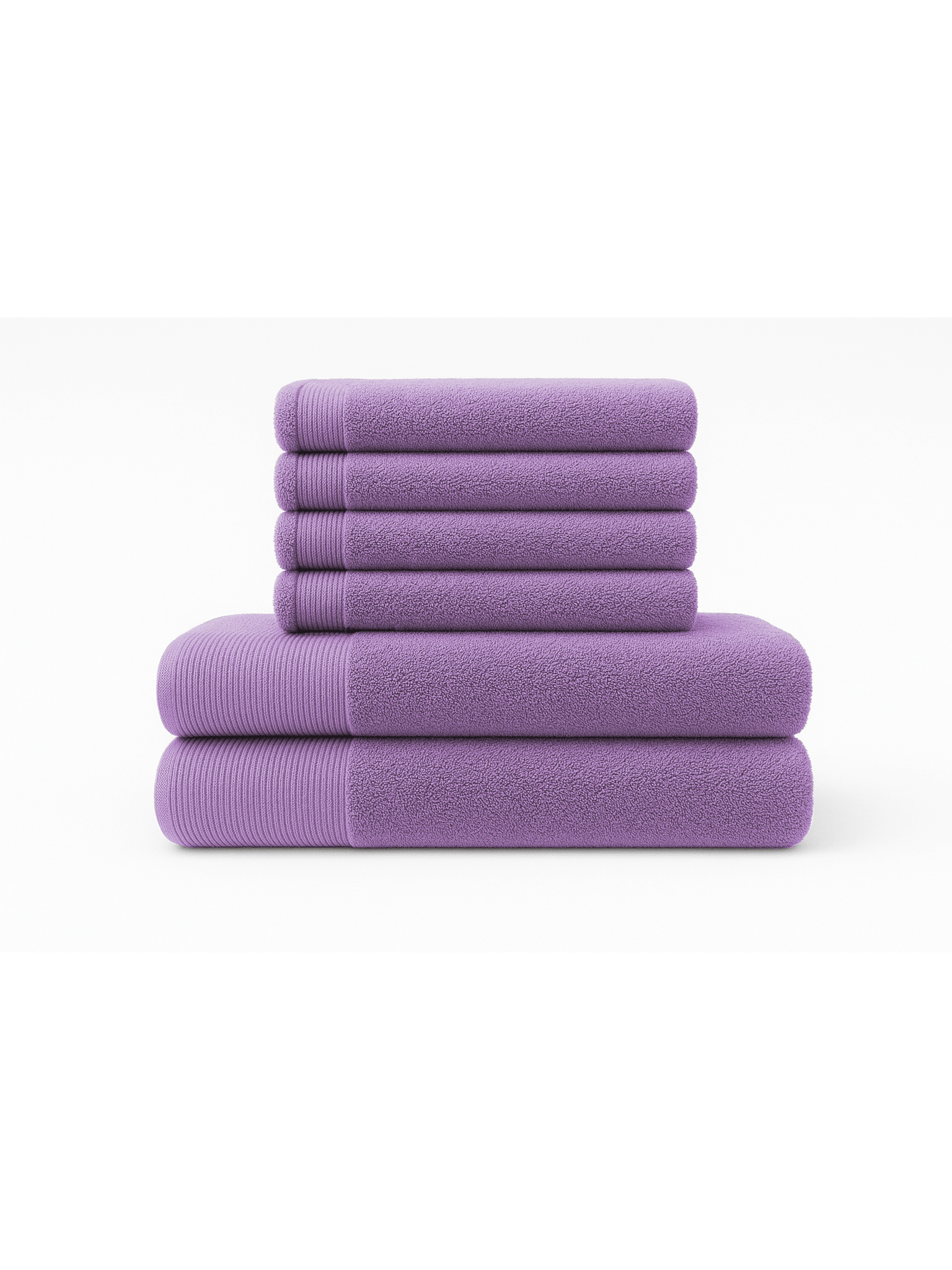 NOVOTEXTIL – Pack 6 Toallas de Baño Algodón 100% – Elige 2 Toallas Grandes (100x150 cm) + 4 Mano (50x100 cm) o 2 Toallas Ducha (70x140 cm) + 4 Bidé (30x50 cm) – Suaves, Absorbentes y Resistentes – Colores Elegantes para Baño Moderno   Entrega rápida 24/72h a toda España - Lila