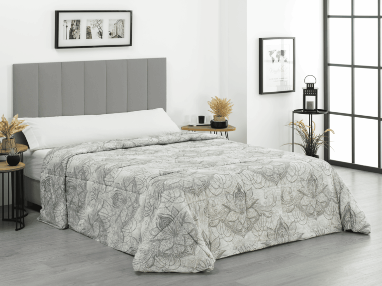 Colcha Reversible Primavera/Otoño Novotextil - Microfibra 100% + Fibra Hueca Siliconada (250gr/m²) - Tamaños 150x190cm & 180x200cm - Diseño Moderno con Colores Vivos - Ideal Matrimonio - Fácil Lavado - ✅ Entrega 24/72h a toda españa - Takent Gris