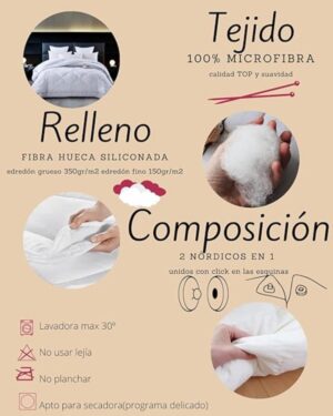 NH NOVOTEXTIL HOGAR 2 EN 1 Relleno Nórdico Sintético Doble 4 Estaciones (Invierno-Primavera-Verano-Otoño) - ✅ Entrega 24/72h a toda españa - Imagen 3
