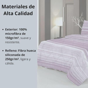 NOVOTEXTIL Edredón Nórdico Estampado - Relleno de Fibra 250gr/m², Reversible, Suave, Transpirable, Hipoalergénico y Disponible en Varias Medidas para Todo Tipo de Camas - ✅ Entrega 24/72h a toda españa - Imagen 4