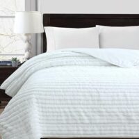 NOVOTEXTIL Colcha Boutí Blanca Estampada - Moderna y Ligera con Diseño Artesanal 100% Microfibra Extrasuave - Cubrecama para Verano y Entretiempo con 1 o 2 Fundas Almohada (50x70) - ✅ Entrega 24/72h a toda españa